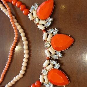 Charming Charlie Orange Statement Necklace
